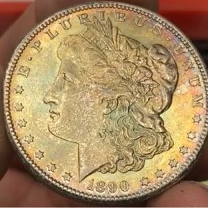 1890-S Morgan Silver Dollar Brilliant Uncirculated gorgeous toner! PQ